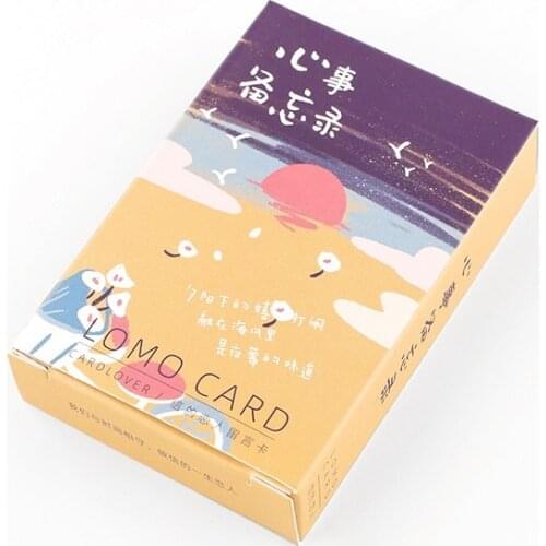 28 Sheets/Set Happy Mind Memo Series Lomo Card Mini Postcard DIY Greeting Card Birthday Letter Gift Card 52*80mm