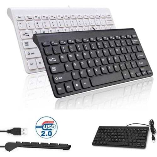 New Portable keyboard USB 2.0 ultra-thin mini 78-key wired keyboard for PC desktop laptops supports fast shipping