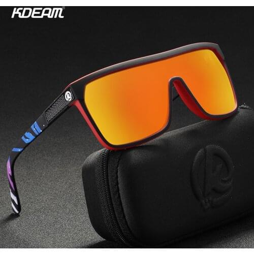 KDEAM New oversize Shield Sunglasses Men Polarized & UV400 protection Sun Glasses Women Vintage Big-size Goggles KD803