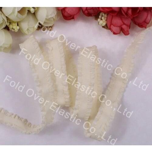 New coming! 13mm ruffles on the edges elastic Ivory 100yards free shipping high quality 91102