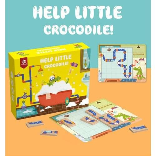 Montessori Educational Children Educational Toys Logic Thinking Training Little Crocodile Maze Assembled Building Blocks Gifts