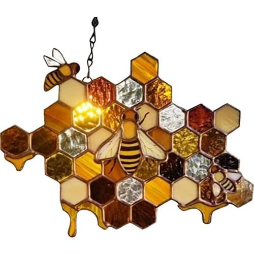 Durable Bee Hanging Suncatcher For Windows Decoration Chandelier Parts DIY Home Wedding Garden Decor Accessories Dropshipping