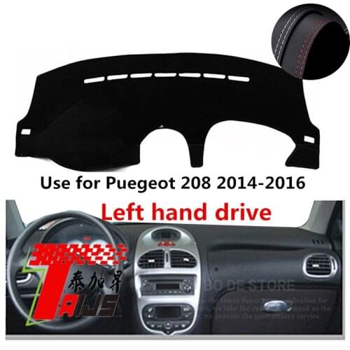 TAIJS Factory Anti cracking Simple Leather Car Dashboard Cover For Peugeot 208 2014 2015 2016 Left hand drive