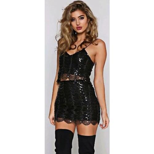 Sexy Jazz Dance Costume Women Black Sequins Stage Nightclub Hip Hop Dancer Outfit Dj Gogo Pole Dance Clothing For Singer