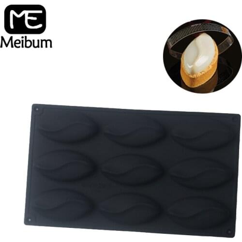 Meibum 9 Cavity Silicone Oval Cake Mold Mousse Moulds Egg Tart Ring Jelly French Dessert Baking Tool Chocolate Pastry Tools