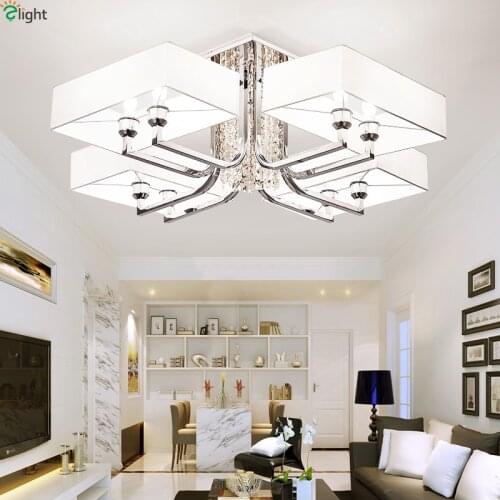 Modern Lustre Crystal Led Chandeliers Lighting Chrome Metal Living Room Led Ceiling Chandelier Lights Bedroom Led Chandelier