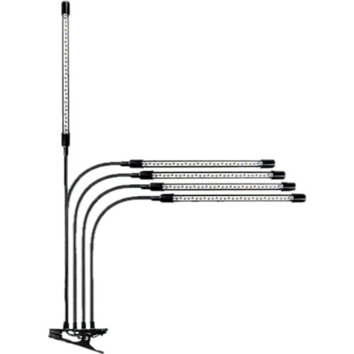 LED Grow Light with Timer Dimmable Full Spectrum 5 Head Bulbs Flexible Clip Phyto Lamp for Seedling Fito Lamp