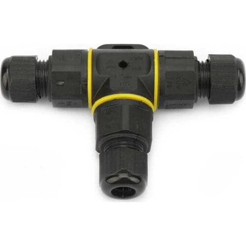 T Shape Electrical Terminal Adapter IP68 Waterproof Connector 3 Pin Junction Box Cable Sleeve Connector for Lighting
