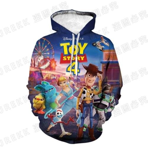 Anime Toy Story 4 Hoodies Men Women Children Cool Sweatshirts 3D Printed Boy Girl Kids Pullover Long Sleeve Streetwear Coat