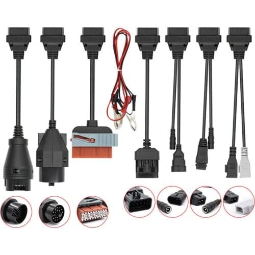 High Quality full set 8 in 1 Truck/Car cables for multidiagnostic program /OBDII diagnostic tool OBD scanner truck leads