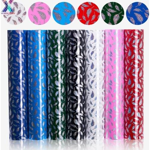 XFX HTV New Multicolor Feathers Pattern 25x150cm HTV PU Heat Transfer Vinyl Heat Press Machine Print DIY Cricut Iron on Transfer