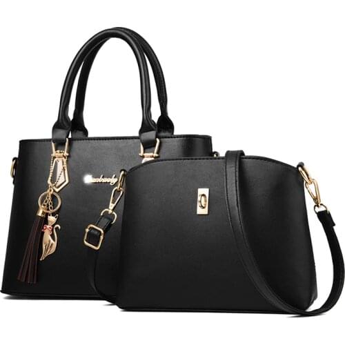 Womens PU Leather Female lychee pattern one-shoulder handbags European and American style atmospheric handbags Bags for Women