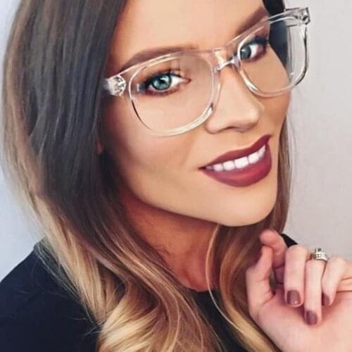 Feishini 2020 Clear Glasses Women Computer Anti Blue Rays Blocking Gaming Glasses Men Square Prescription Frame Myopia Rivet