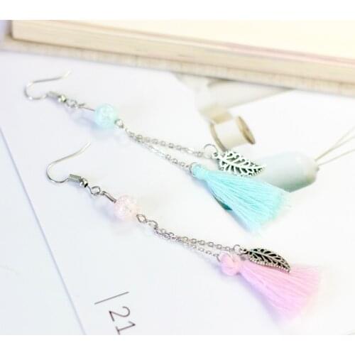 Dangle Earrings simple long tassels ear line wild earrings for women #N038