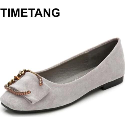 TIMETANGBig Size Women Flats Shallow Candy Color Shoes Woman Loafers Autumn Fashion Sweet Flat Casual Shoes Women Plus Size