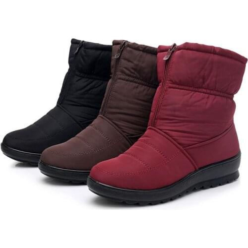 Women Snow Ankle Boots Winter Warm Anti-Slip Waterproof Slip On Outdoor Shoes -OPK