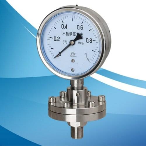 1/2 1/4 thread Diaphragm Pressure Gauge With 0~60 Mpa Pressure Range Radial Install