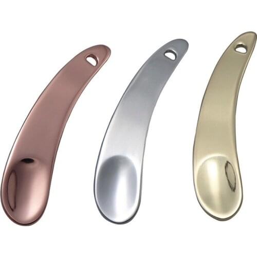 1pcs Metal Zinc Mini Cosmetic Spatula Curved Scoop Gold Silver Makeup Mask Cream Spoon Eye Cream Stick Face Body Makeup Tools