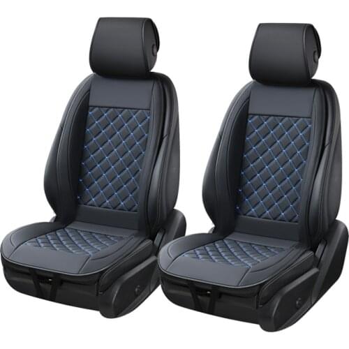 2PCS Car Seat Cover Universal Diamond Pattern Waterproof Leather Cushion Auto Backrest Protector Pad Mat Interior Accessories