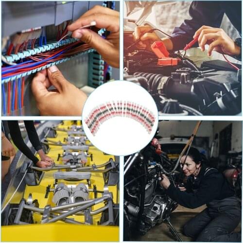 50 pcs Heat Shrink Butt Crimp Terminals Waterproof Solder Seal Electrical Butt Connectors Wire Cable Splice Terminal Kit
