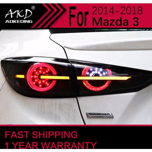 AKD Car Styling Tail Lamp for Mazda 3 Tail Lights Mazda3 Axela Sedan LED Tail Light Dynamic LED Signal DRL Rear Lamp Accessories