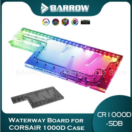 Barrow Distro Plate For Cooler Master 1000D Chassis LRC2.0(5V 3Pin AURA) Water Cooling Program CR1000D-SDB