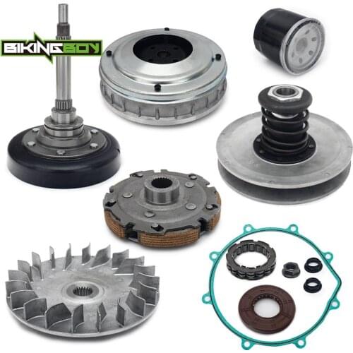 BIKINGBOY Primary Secondary Sheave Clutch Pad Shoe kit Bearing Gasket Seal For HiSUN 400 Carb EFI Massimo Supermach Yardsport