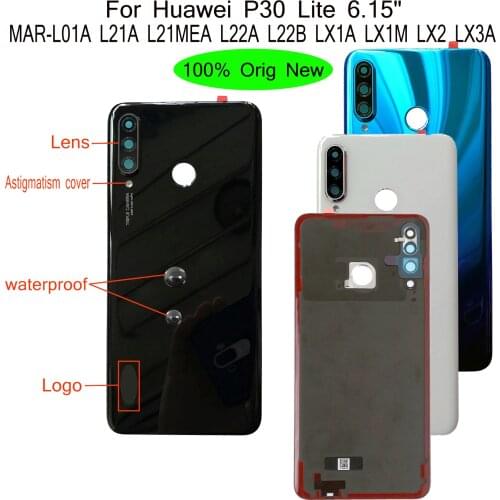 100% Orig New For Huawei P30 Lite 6.15" MAR-L01A L21A L21MEA L22A L22B LX1A LX1M LX2 Rear Back Door Housing Battery Door Cover