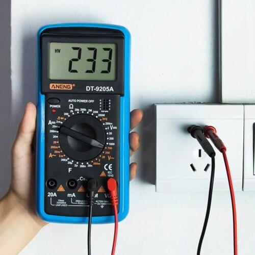 Dt-9205a Handheld Lcd Digital Multimeter Volt Amp Ohm Capacitance Hz Tester Ammeter Voltmeter Current Measuring Access