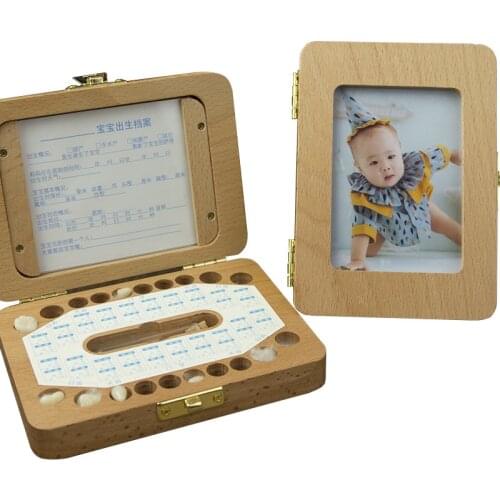 Wooden Baby Tooth Box Boys Milk Teeth Storage Organizer Collect Teeth Umbilica Save Deciduous Box Baby Kids Souvenirs Case Gift