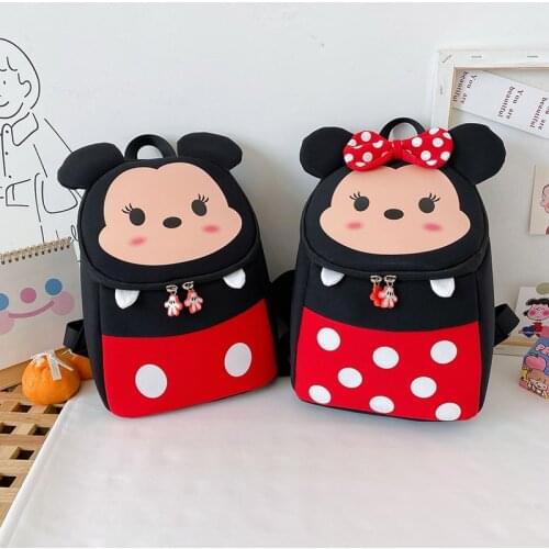 Disney Children Mickey Minnie Mouse Schoolbag Anti-lost Kids Backpacks Kindergarten Backpack Baby Girls Boys Rucksack