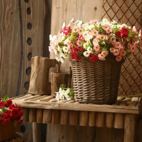 1pc Daisy Artificial Silk Flower for Wedding Party Roadside Flowers Home Hotel Display Simulation Flowers Photography Props