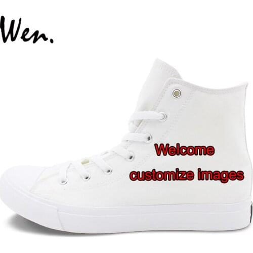 Wen Custom Hand Painted Shoes White High Top Canvas Sneakers Welcome Customize Images Accept Bargain According to Complexity