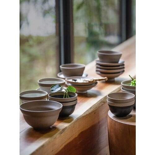 Chinese rice bowl ceramic retro noodle bowl small dessert salad bowl home creative kiln becomes matte daily tableware CE / EU