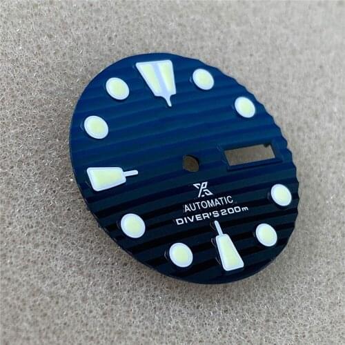 Fashion Shell 28.5mm watch dial Green Luminous for NH35/4R/7S/NH35A watch dial parts Accessories Automatic Movement