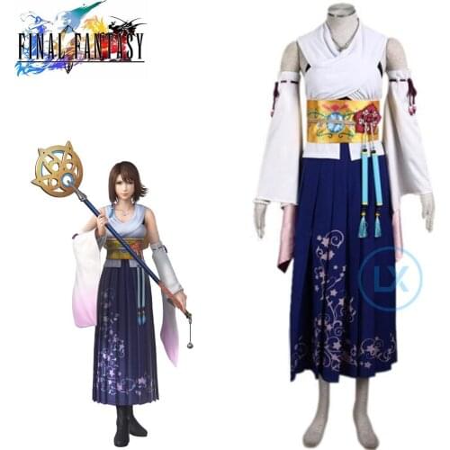 Game Final Fantasy FF Number Ten Yuna Call Cosplay Costume Dress Halloween Costume For Women Girls