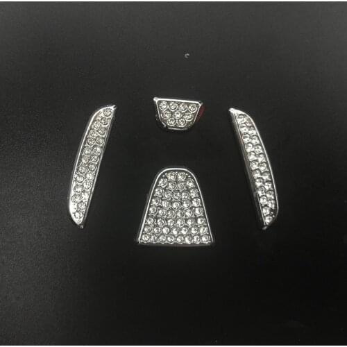 New For Honda Steering Wheel Logo Decal Stickers Auto Interior Accessories Diamond Rhinestone Crystal Car Sticker Decor Trims