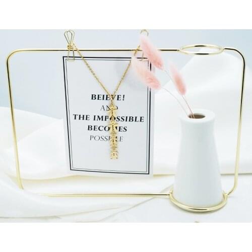 Custom Family Name Necklace Gold Color Baby Boy Girl Pandent Stainless Steel Necklace Can DIY Yourself Gifts