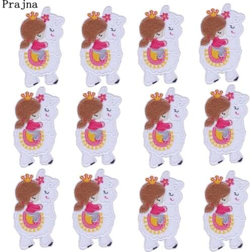 Prajna Hippie Alpaca Iron On Patches Cartoon Badges Stickers Wholesale 10PCS Patch For Clothing Ornament Baby Clothing Accessory