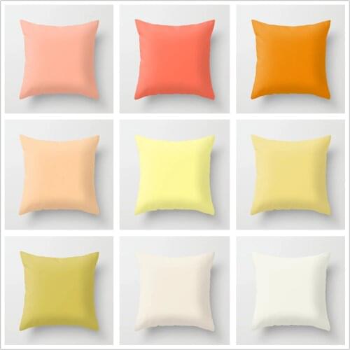 Solid color pillow cover polyester cushion cover pillowcase household sofa pillow case 35 color Optional 1-18
