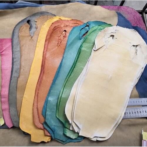 Big size Polished pearl fish skin,Devil fish leather DIY special leather for wallet short clip phone sets strap card packaging