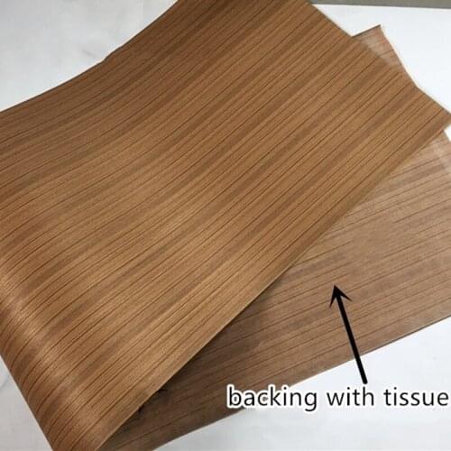 Technical Thai Teak Wood Engineering Veneer E.V. Straight Grain Striped Q/C 63cm x 250cm 0.5mm thick