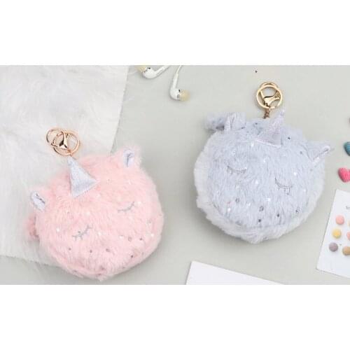 Lovely Toy Unicorn Storage Bag Mini Purse For Students Shopping Purse Novelty Gift Bag Keychain Hanging Pendant Bag