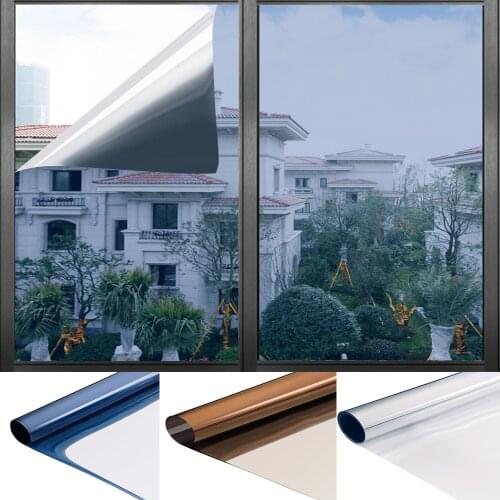 SUNICE No Glue Static Cling One Way Window Film Use For Daytime Privacy Factory Office Window Tint Eco-friendly 90cmX1500cm