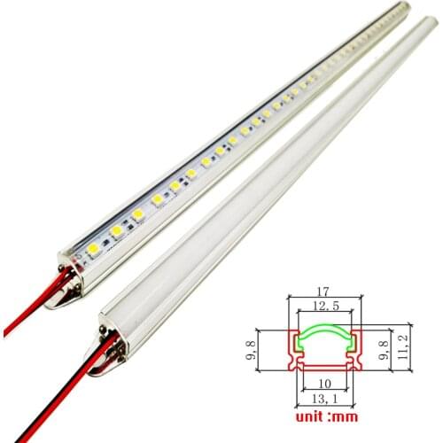 LED Bar Lights luces Strip DC12V SMD 5730 7020 4014 2835 5050 100cm with U Aluminium Shell + PC Cover For Cabinet 5pcs/lot