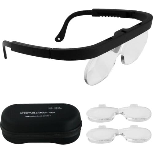 KKmoon Magnifier 1.5/2.5/3.5X Magnifying Glasses Magnifying Headset Head Mounted Jewelry Loupe Magnifier with Multiple Lens