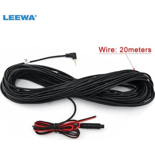 LEEWA For Truck/Van Car DVR 20 meters 2.5mm TRRS Jack Connector To 4Pin Video Extension Cable Camera Backup Camera 20M #CA2091