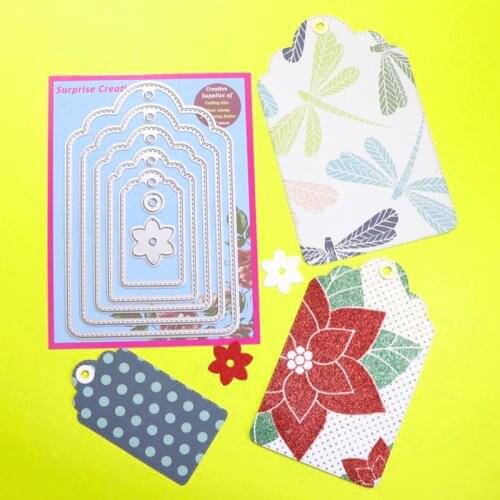 Surprise Creation Cutting dies Stitched Tags & Flower Scrapbook Metal Dies DIY Craft Stencil