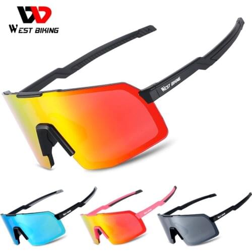 WEST BIKING Professional Polarized Cycling Glasses Bike Goggles Outdoor Sports Bicycle Sunglasses UV 400 With 3 Lens