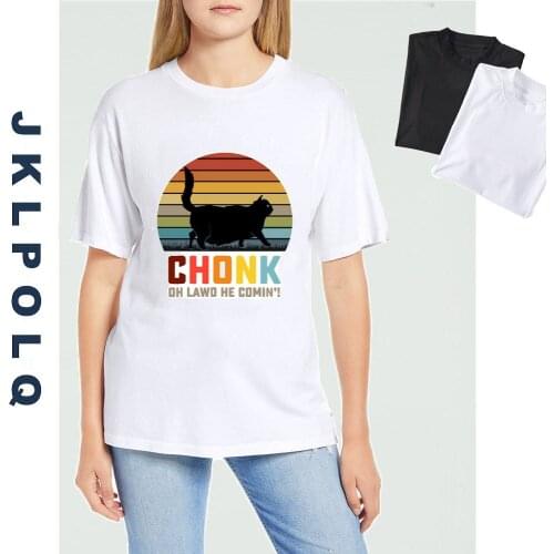 JKLPOLQ Chonk Cat Funny T-Shirts Funny Unisex T-Shirt Funny Womens Short Sleeve T-shirt Casual Tops